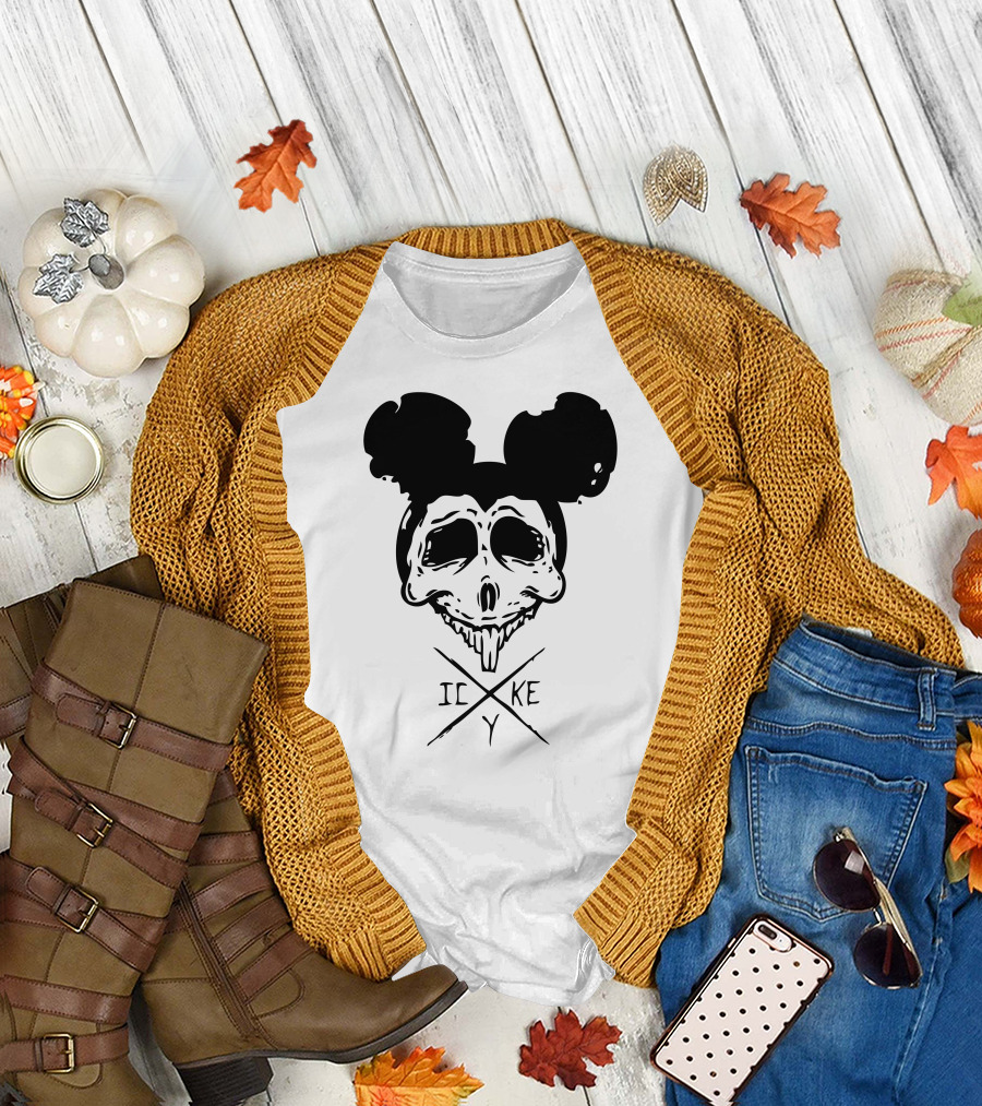 Dead Mouse Skull with Mickey Ears IX KE Y T-Shirt