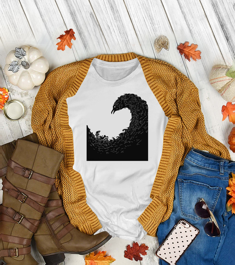 Never More Raven Wave Darkness T-Shirt