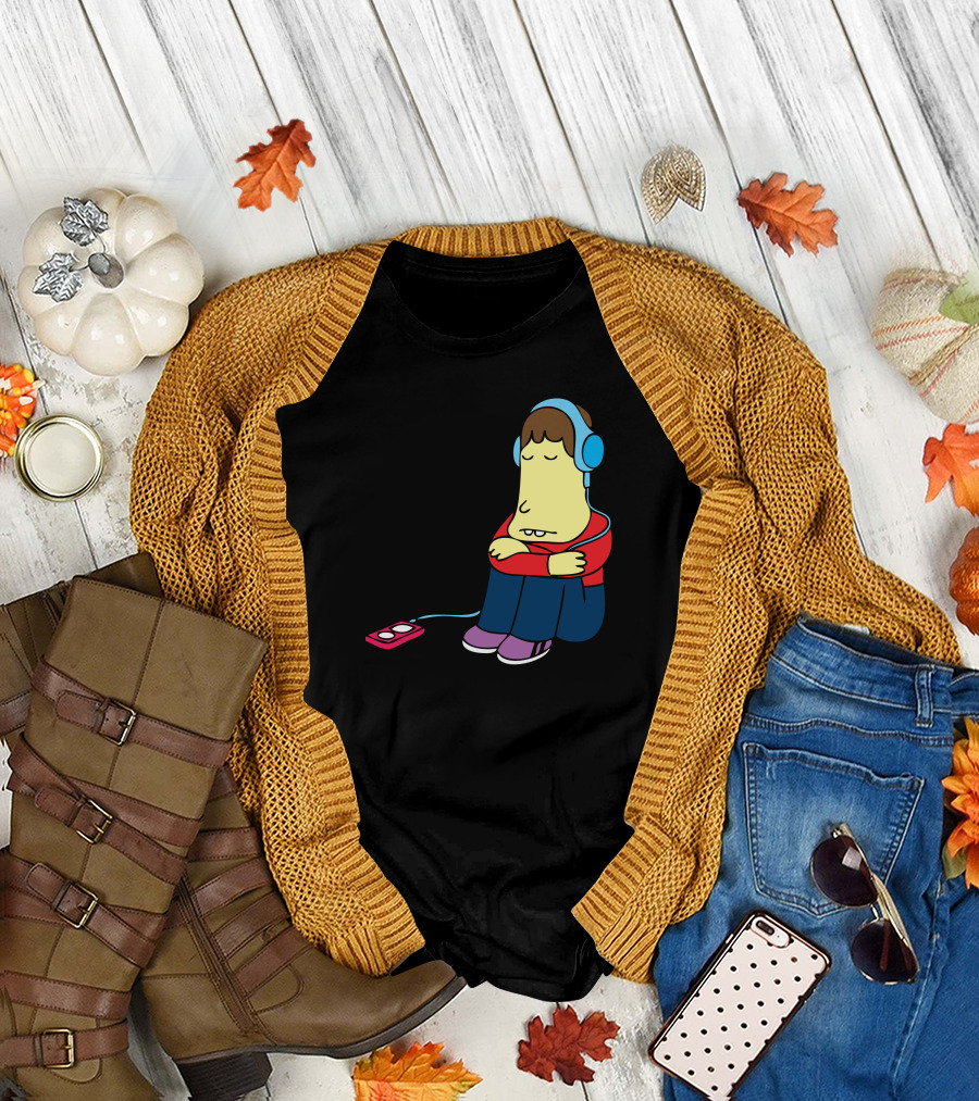 Safe And Sound Headphones Music Player Cartoon T-Shirt