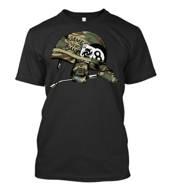 Game Over Man Camouflage Helmet And Grenade T-Shirt