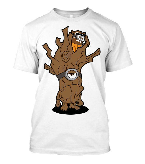 I Am Minion Tree Costume With Cartoon Squirrel T-Shirt