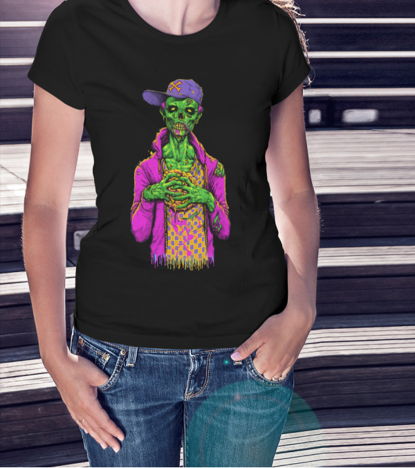I Got A Brain Zombie In Colorful Streetwear T-Shirt
