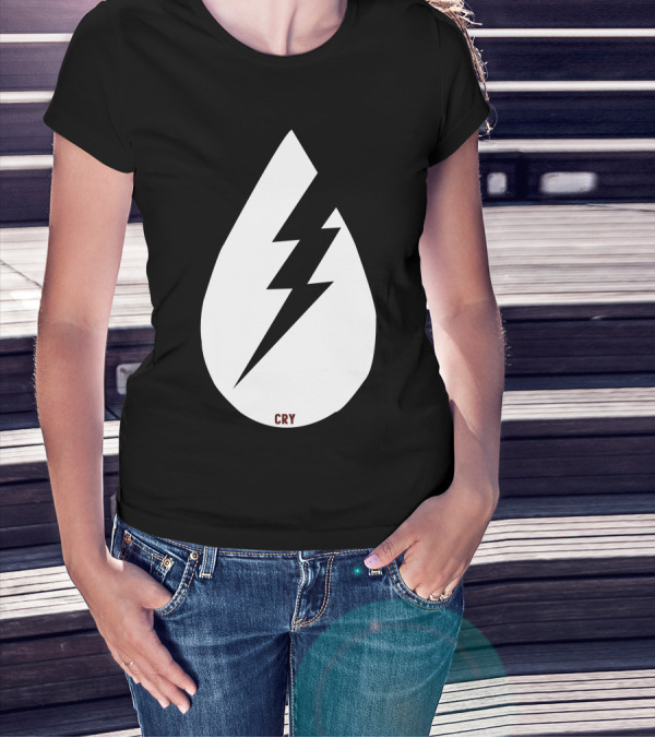 Cry Lightning Bolt Teardrop Blitz T-Shirt
