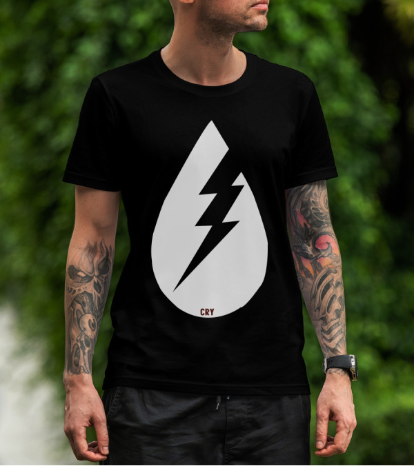 Cry Lightning Bolt Teardrop Blitz T-Shirt