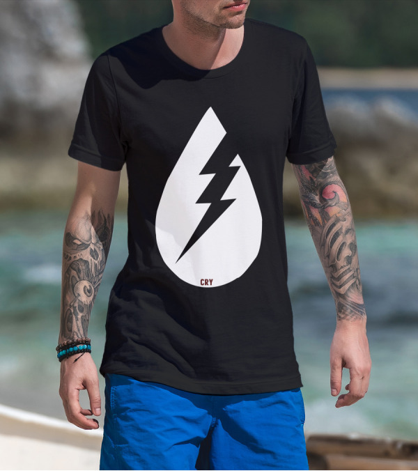 Cry Lightning Bolt Teardrop Blitz T-Shirt