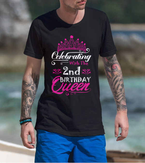 Celebrating With The 2nd Birthday Queen Pink Tiara T-Shirt