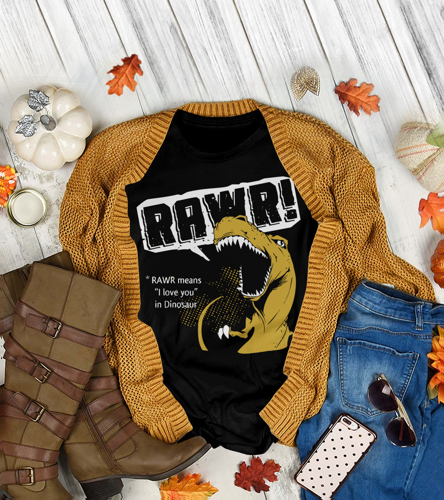 RAWR Dinosaur Love You Means I Love You in Dinosaur T-Shirt