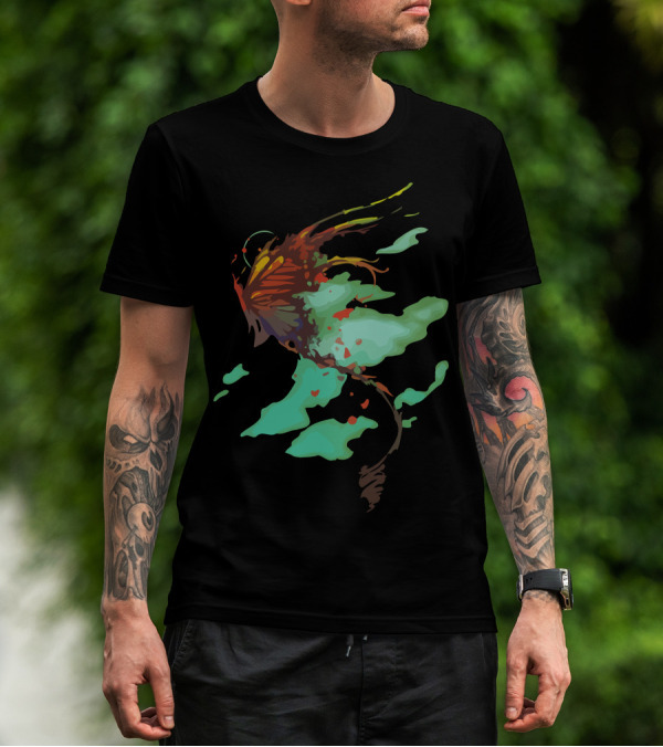 Released Abstract Vibrant Colorful Winged Creature T-Shirt