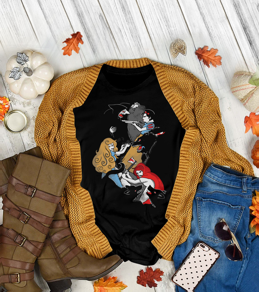 Revenge Of The Damsels Battle with Wolves and Villains T-Shirt