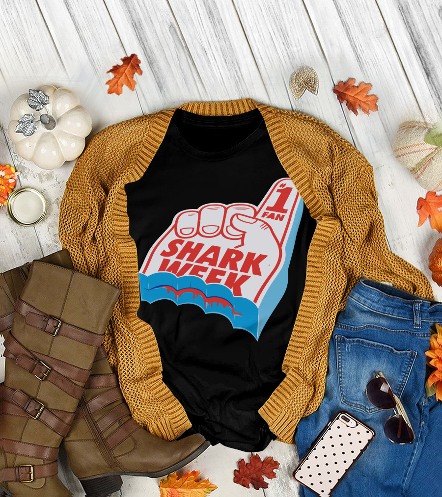 Shark Week Number 1 Fan Foam Finger T-Shirt