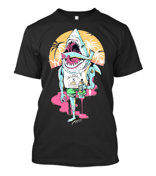 Sharkbro Aloha Tropical Sunset Party Vibes T-Shirt