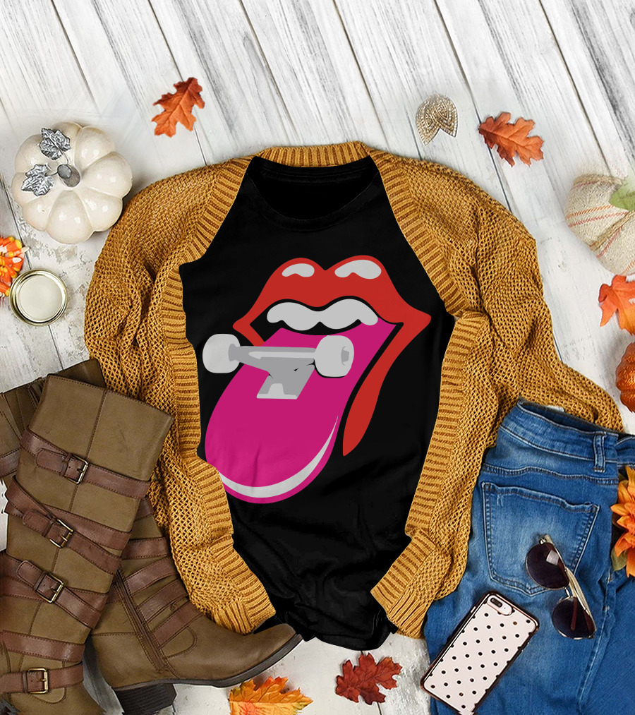 Skateboarding Tongue Icon Rolling Stones T-Shirt