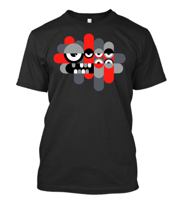 Sleepy Cloud Multicolor Cartoon Eyes Teeth Mood T-Shirt