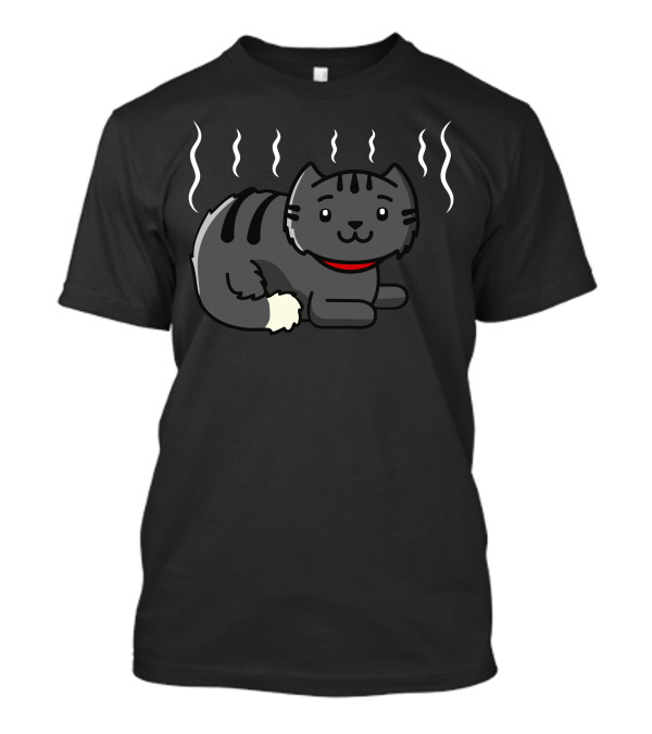 Smelly Cat Cartoon With Steam Waves T-Shirt