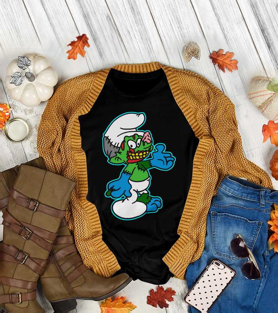 Smurf Zombie Horror Crossover Character T-Shirt