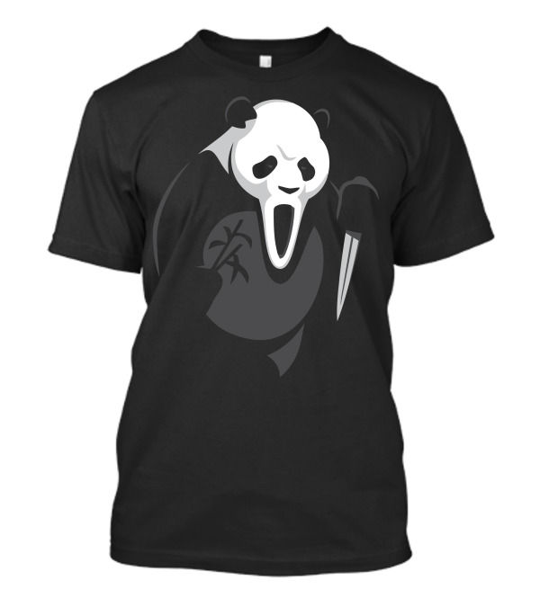 Scream Mask Panda With Knife When Animals Attack T-Shirt