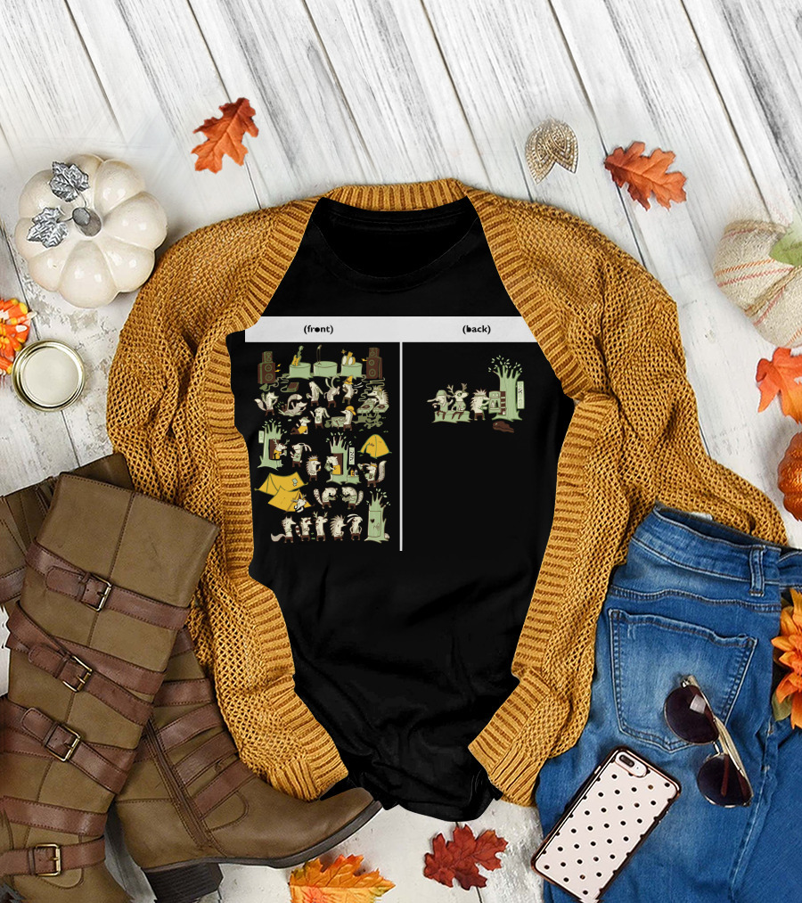 Woodland Rock Festival Forest Animals Music Campground T-Shirt