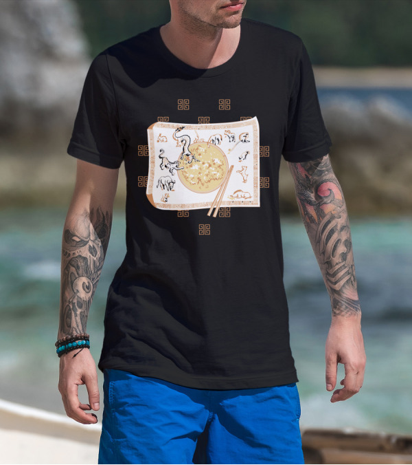 Year Of The Place Mat Zodiac Symbols And Chopsticks T-Shirt