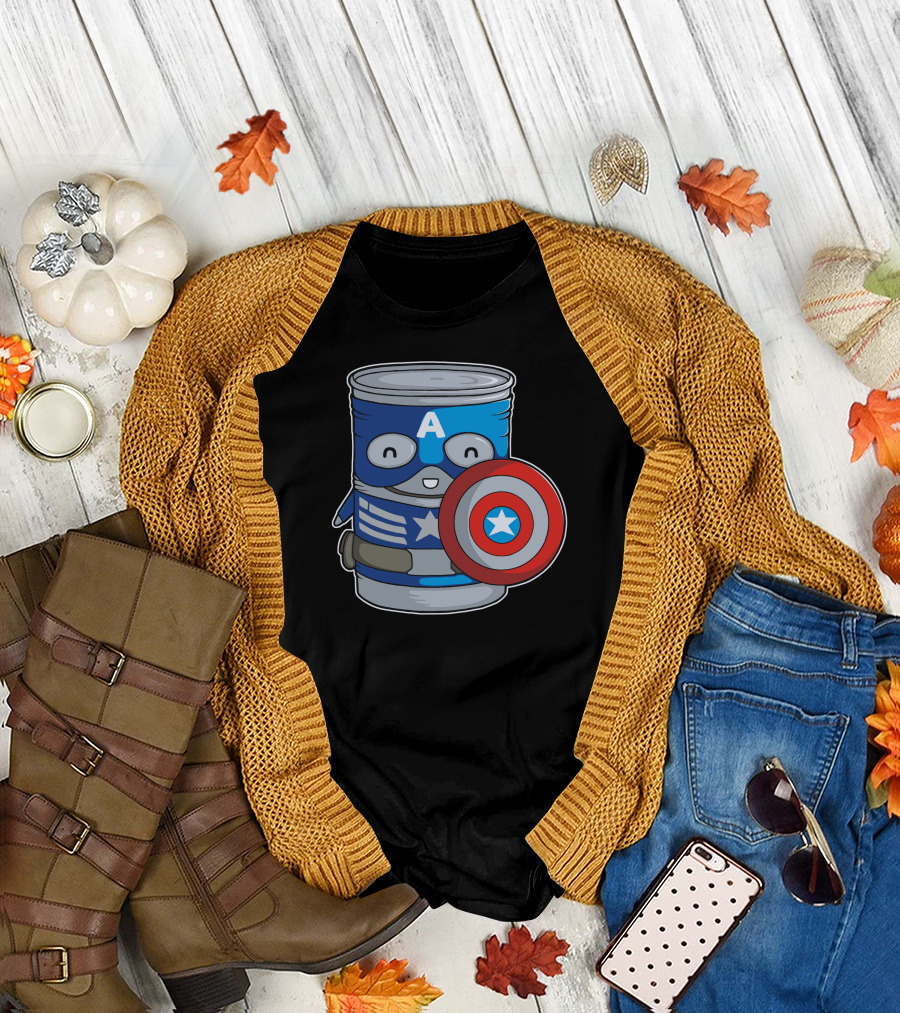 Captain America Can Shield Star A Superhero T-Shirt
