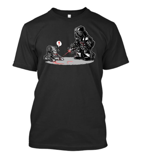 Cat At Loves Lasers Darth Vader Playing With Kitten Iconic Star Wars Scene T-Shirt