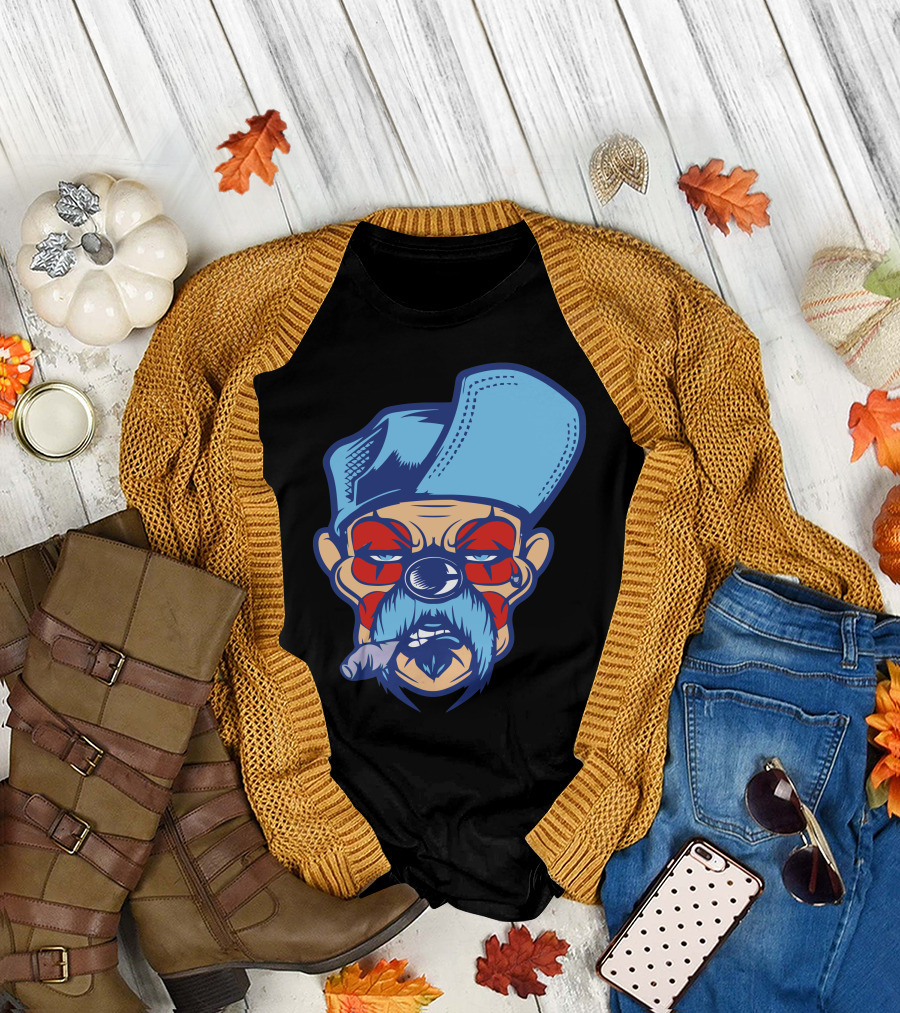 Charbonnier Grizzled Character Blue Hat Red Face Cigar T-Shirt