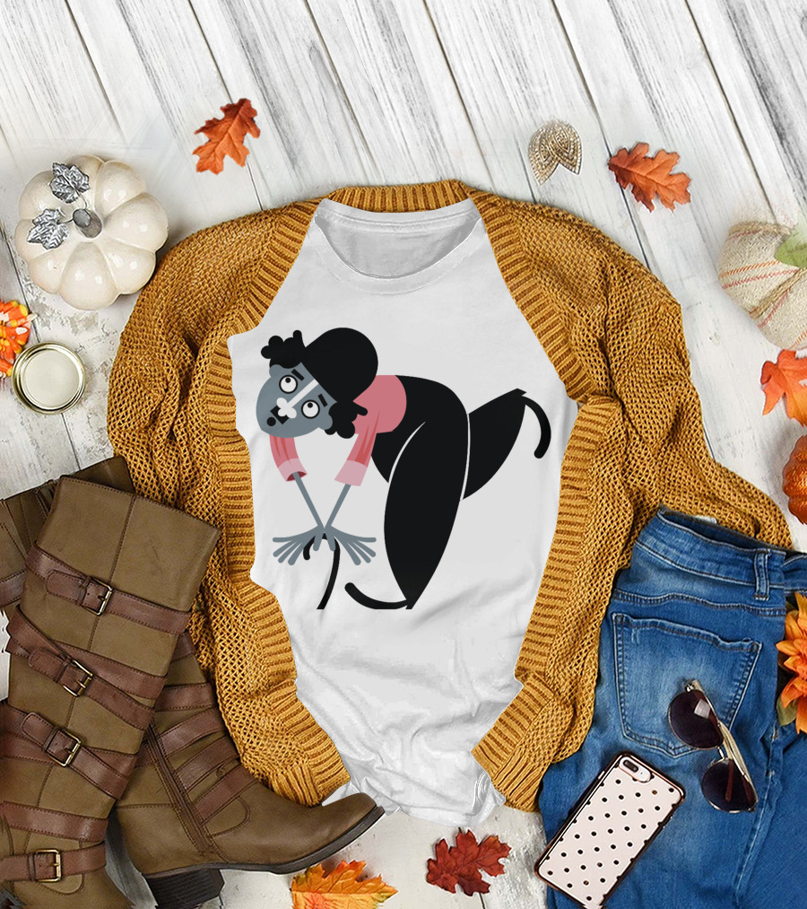 Charlie Chaplin Cartoon Character Black Bowler Hat Pink T-Shirt