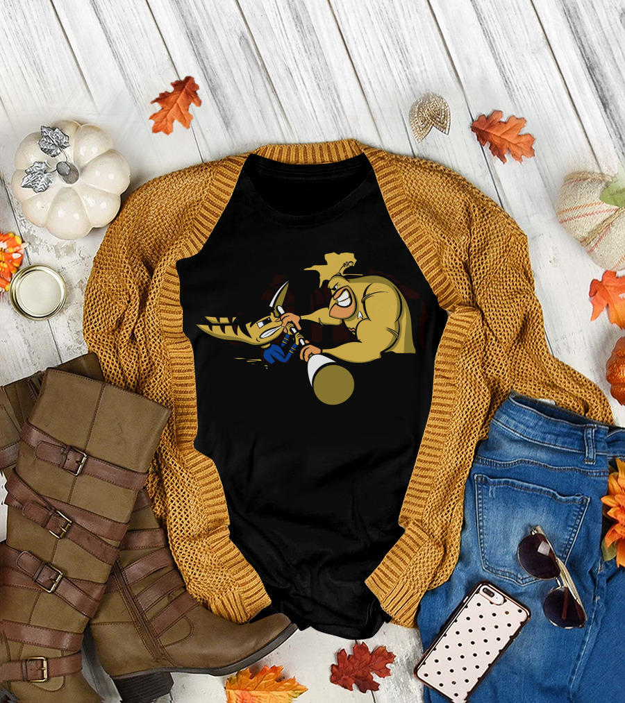 Combat To The Death Cartoon Characters Battling With Baseball Bat T-Shirt