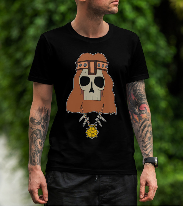 Conan The Barbarian Skeleton Warrior Iconic Helmet And Medallion T-Shirt