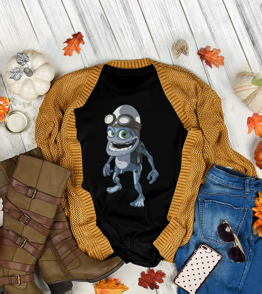 Crazy Frog Character with Goggles and Helmet Classic Animation T-Shirt