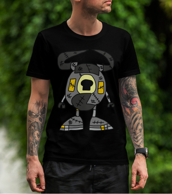 Crossover Seismo Bread Zombie Character With Skull Motif T-Shirt