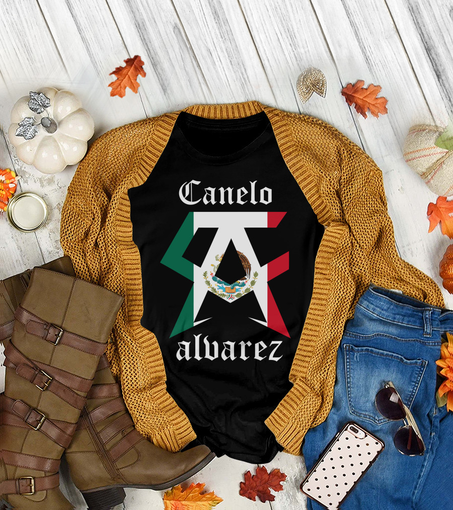 Canelo Alvarez Mexican Flag Emblem T-Shirt