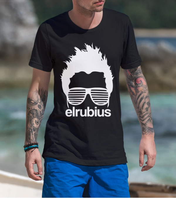 Elrubius Logo With Iconic Sunglasses And Hair T-Shirt