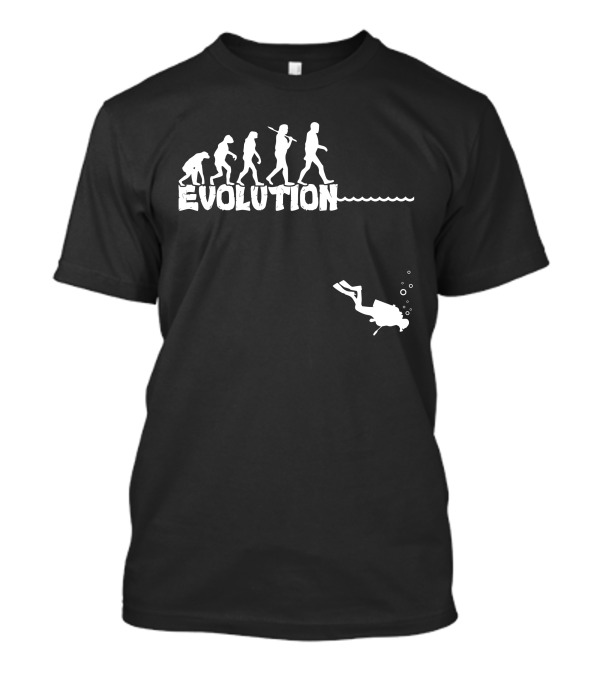 Evolution Of Man With Diver Silhouette Scuba T-Shirt