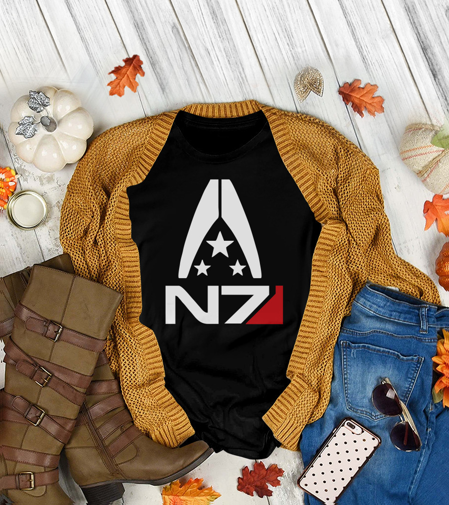 Mass Effect N7 Alliance Logo Stars T-Shirt