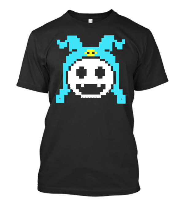 Megami Jack Frost Pixel Art Blue Hat Smiling Face T-Shirt