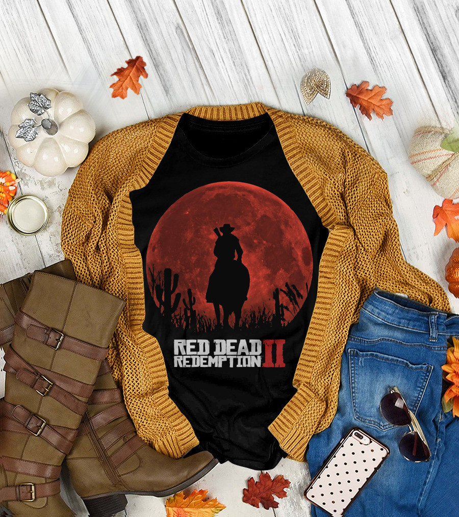 Red Dead Redemption II Red Moon Cowboy T-Shirt