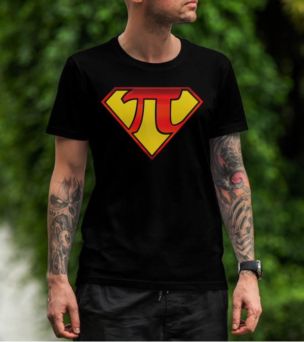 Funny Super Pi Shield Emblem T-Shirt