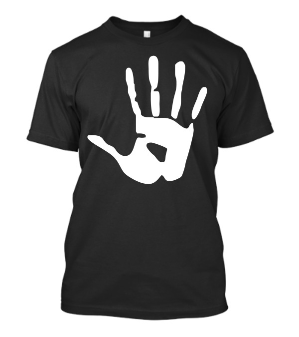 Handprint Sticker Vinyl Decal Iconic White Print T-Shirt
