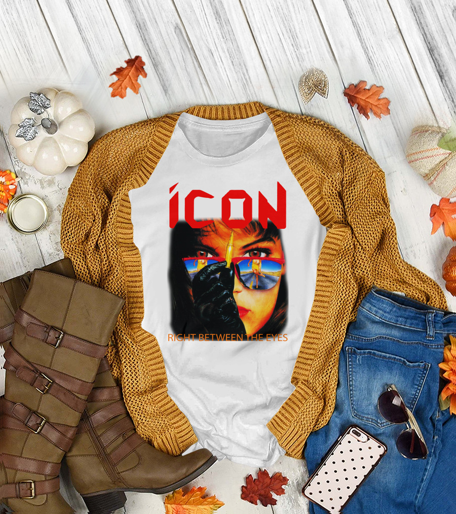 ICON Right Between The Eyes Woman with Bullet Reflection Sunglasses T-Shirt