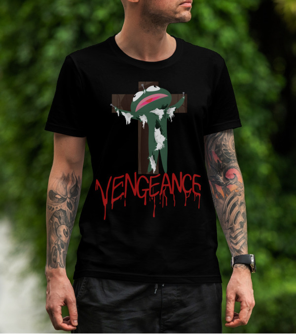 Vengeance Frog On Cross Pale Parody Artemis Clydefrog T-Shirt