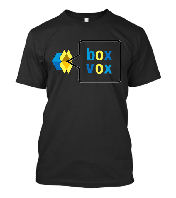 Box Vox Geometric Hexagon Yellow Blue Speech Bubble T-Shirt