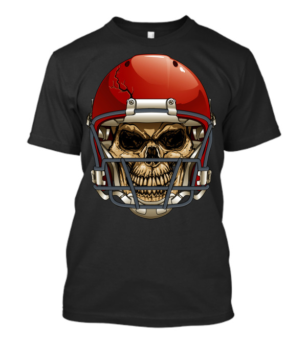 Cool Vector Skull With Football Helmet T-Shirt