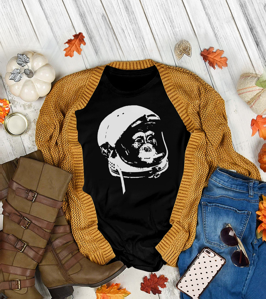 Astronaut Monkey Space Helmet Adventure T-Shirt