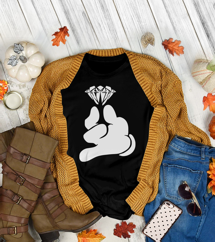Cartoon Hands Holding Diamond T-Shirt