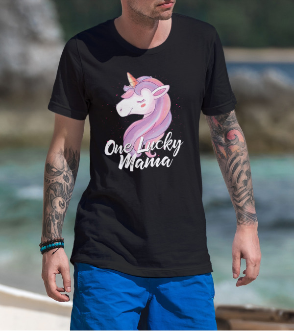 One Lucky Mama Cute Unicorn T-Shirt