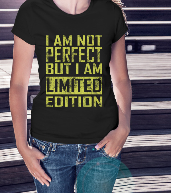 I Am Not Perfect But I Am Vintage Motif T-Shirt