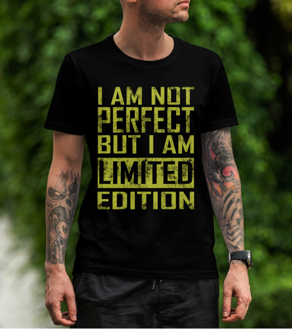I Am Not Perfect But I Am Vintage Motif T-Shirt
