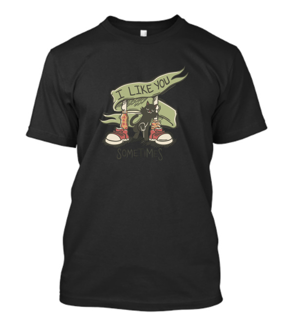 I Like You Sometimes Cat With Pizza And Sneakers T-Shirt