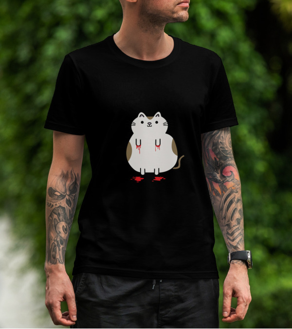 I Scratch You Because I Love You Cute Cat With Bloody Paws T-Shirt