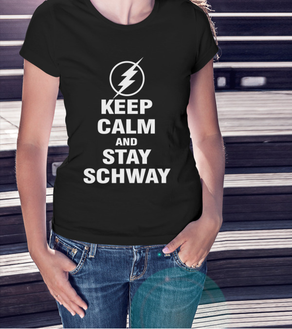 Keep Calm And Stay Schway Flash Lightning Bolt Emblem T-Shirt